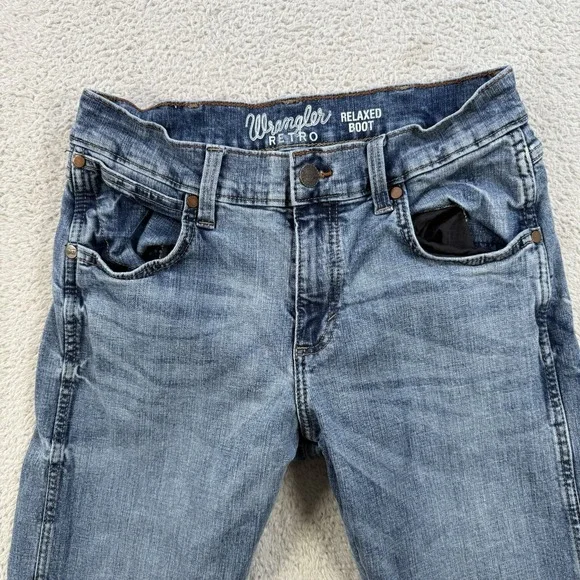 Wrangler Retro Jean Men 30x30 (Fit 29x28) Relaxed Boot Blue Denim Cowboy Western - Picture 2 of 8